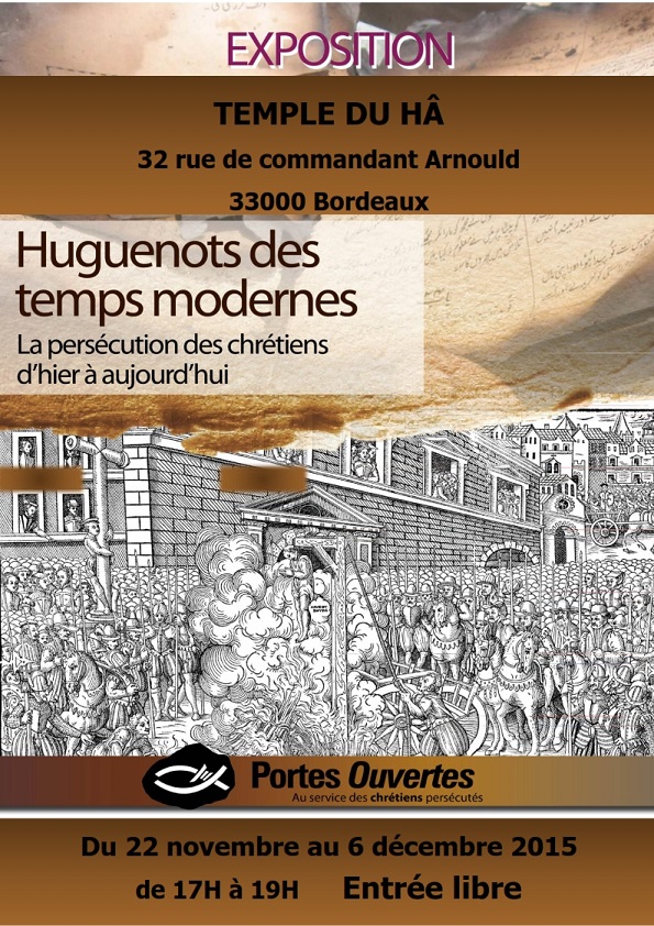 Expo Huguenots des temps modernes au Temple du Hâ