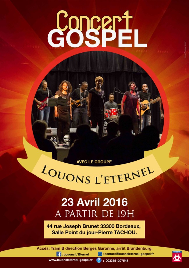 Lire la suite à propos de l’article Concert Gospel  « Louons l’Éternel » à Bordeaux le 23 Avril 2016