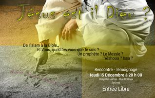 You are currently viewing Rencontre « Jésus est-il Dieu? » à Eysines le 15 décembre 2016